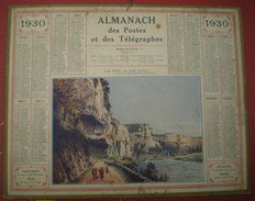 ALMANACH DES POSTES ET DES TÉLÉGRAPHES (oberthur)  1930 -  Gorge D'enfer, Les Ezies (Dordogne). - Grand Format : 1921-40