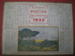 ALMANACH DES POSTES ET DES TÉLÉGRAPHES (oller)  1932 -  Le Chasse Aux Faisans - Grand Format : 1921-40