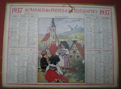 ALMANACH DES POSTES ET DES TÉLÉGRAPHES (oller) 1937 -  Souvenir D'alsace.(poupée Soldat) - Grand Format : 1921-40