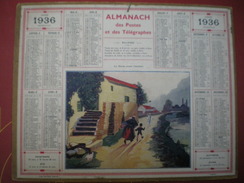 ALMANACH DES POSTES ET DES TÉLÉGRAPHES (oberthur) 1936 -  La Marne Avant Chalifert - Grand Format : 1921-40