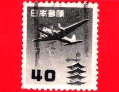 GIAPPONE - Usato - 1953 - Aereo - Pagode - Airmail - 40 P. Aerea - Poste Aérienne