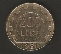 Repubblca Italiana  - 200 Lire 1981 - 200 Lire