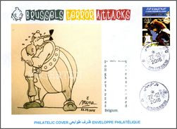 ALGERIJE 2016 Cover Brussels BruxellesTerrorist Attacks Cancelled Date Of Attacks Tintin Obelix Terrorism - Bandes Dessinées