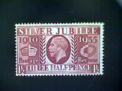 Great Britain, Scott #228, Mint(*) Hinged, 1935 King George V, Silver Jubilee, 1½d, Red Brown - Neufs