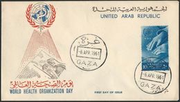 EGYPT UAR FDC 1961 PALESTINE / GAZA FIRST DAY COVER WORLD HEALTH ORGANIZATION DAY FDC - Brieven En Documenten