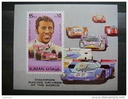 Ajman  Racing Cars Mario Andretti ** MNH S/s # Mi. Block 309  Imperf. - Cars