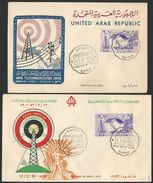 Egypt - UAR 1953 - 1959 First Day 2 X Cover ARAB TELECOMMUNICATION UNION FDC - Lettres & Documents