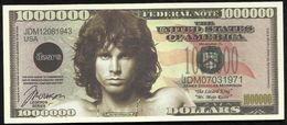 BILLET FANTAISIE COMMEMORATIF . 1000 000  DOLLARS . JAMES DOUGLAS MORRISON . - Sonstige & Ohne Zuordnung