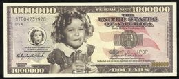 BILLET FANTAISIE COMMEMORATIF . 1000 000  DOLLARS . SHIRLEY TEMPLE BLACK . - Autres & Non Classés