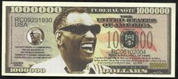 BILLET FANTAISIE COMMEMORATIF . 1000 000  DOLLARS . RAY CHARLES . - Autres & Non Classés