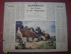 ALMANACH DES POSTES ET DES TÉLÉGRAPHES (Oberthur)  1939 - Cour De Ferme En Bretagne. - Grand Format : 1921-40