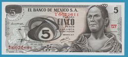 MEXICO 5 Pesos 27.06.1972 Serie# 1AT T6072611  P# 62c - Mexico