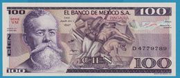MEXICO 100 Pesos 25.03.1982 Serie# VM D4779789 P# 74c CARRANZA - Mexico