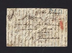 1840 Letter PARIS (France) To LISBOA (Portugal) "via Spain". Postmarks: PP=PORT PAYÉ / 240 Reis / Tours / Bordeaux - ...-1853 Vorphilatelie