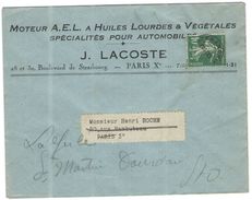 FRANCIA - France - 19?? - 10c Affranchts Postes - Moteur A.E.L. A Huiles Lourdes & Végétales - Viaggiata Da Paris Per Pa - Other & Unclassified