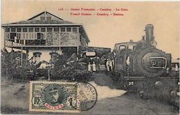 CPA Guinée Circulé La Gare Locomotive Chemin De Fer Conakry - Guinée