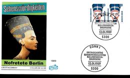 ALLEMAGNE  BERLIN   FDC  1989  Egypte Pharaon Nefertiti - Egittologia