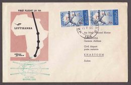 South Africa / Germany - 1962 - Lufthansa German Airlines First Flight LH 701 Boeing 720 B Frankfurt Via Khartoum - Luftpost