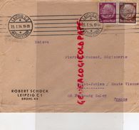 ALLEMAGNE-LEIPZIG-MESSASTADT-ENVELOPPE ROBERT SCHUCK- BRUHL 44- 1934- PERUCAUD MEGISSERIE ST SAINT JUNIEN - 1900 – 1949