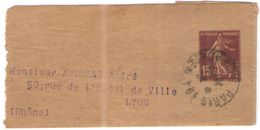 FRANCIA - France - 19?? - 15c - ENTIER POSTAL - BANDE DE JOURNAL - Wrapper - Viaggiata Da Paris Per Lyon, France - Newspaper Bands