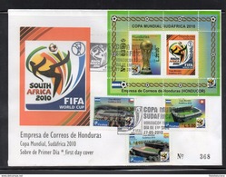 FDC 2010 Honduras Soccer World Cup South Africa Stadiums Scarce - 2010 – South Africa