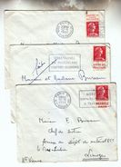 Marianne De Müller Avec Pub Pétrole Hahn - 3 Lettres Différentes - FRANCO DE PORT - 1955-1961 Marianne Of Muller