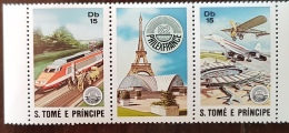 SAO TOME ET PRINCIPE Avion, Avions, Plane. Planes, Trains, TGV, Tren, Yvert N°682/3 ** MNH - Trains