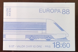 SUEDE, Trains, TGV, Tren, Europa 88,  Yvert Carnet  N°1478  ** MNH - Treinen