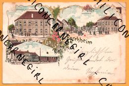 Litho - Gruss Aus Forchheim - Multivues - Bahnhof - Train - Hauptstrasse Animée - 1900 - Oblit. FORCHHEIM Vs BADEN BADEN - Forchheim