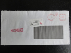 Lettre Recommandée Du 5/8/1991 - Avec étiquette Collante De Paris Palais-Royal - 18,80 Francs-affranchissement Par Ema - Postal Rates