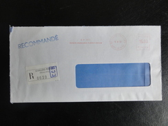 Lettre Recommandée Du 8/8/1991 - Avec étiquette Collante De Levallois-Perret - 16,80 Francs-affranchissement Par Ema - Postal Rates