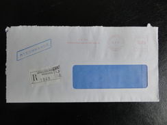 Lettre Recommandée Du 24/6/1991 - Avec étiquette Collante De Levallois-Perret - 16,80 Francs-affranchissement Par Ema - Postal Rates