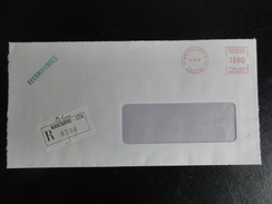 Lettre Recommandée Du 6/8/1991 - Avec étiquette Collante De Nanterre CTA - 16,80 Francs-affranchissement Par Ema - Postal Rates
