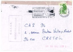 1987 Lettre Avec C.A.F.R.P.  OUVERT PAR ACCIDENT DE SERVICE - Lettere Accidentate