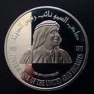 United Arab Emirates 50 DIRHAMS 2003 Silver Proof "U.A.E. Central Bank, 30th Anniversary" (free Shipping Via Registered) - Emirati Arabi