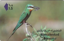 Oman,  44OMNM, Blue Cheeked Bee-eater, Birds, 2 Scans. - Oman