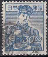 JAPAN 1948 Postman - 30y - Blue FU - Used Stamps