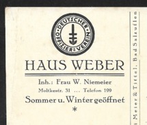 BAD SALZUFLEN Hotel Pension Haus WEBER Deutscher Offizier-Verein Ca. 1935 - Bad Salzuflen