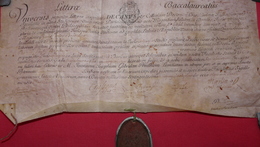 1757 - Exceptionnel:  Diplôme Bac Et Licence Littéraire écrit En Latin+sceau De Cire+autorisation  Duc De Berry Port Fle - Manuscripten