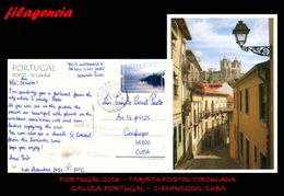 EUROPA. PORTUGAL. ENTEROS POSTALES. TARJETA POSTAL CIRCULADA 2016. GALIZA. PORTUGAL-CIENFUEGOS. CUBA. PAISAJES - Cartas & Documentos