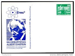 DDR PP16 C2/008 Privat-Postkarte 100. Geburtstag EINSTEIN Erfurt 1979 NGK 4,00 € - Cartes Postales Privées - Neuves