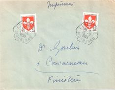 4233 LIMERZEL Morbihan Blason  Lille 5 F Yv 1186 Ob 21 11 1959  Hexagone Pointillé Agence Postale F7 - Handstempel