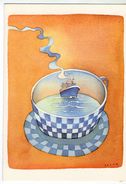 CPM  ILLUSTRATEUR FOLON          A JACQUES PREVERT            BATEAU DANS UNE TASSE - Folon