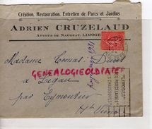 87-LIMOGES-ENVELOPPE ADRIEN CRUZELAUD-AVENUE NAUGEAT-1931- PARCS JARDINS-HORTICULTURE-MME THOMAS DURIS LEGAUD EYMOUTIERS - Agricoltura