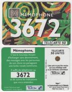 TELECARTE 50 UNITES MEMOPHONE 3672 - BOITE VOCALE COMMUNE - 10 92 - 1000 000 EX - Telekom-Betreiber