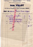 87- LIMOGES-FACTURE JEAN VILLOT-HORTICULTEUR-HORTICULTURE-90 FG ANGOULEME-CHEMIN DU REMBLAI-1930 - Landbouw