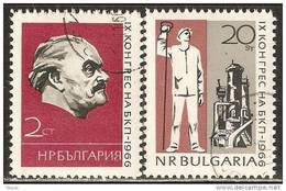 Bulgaria 1966 Mi# 1660-1661 Used - Bulgarian Communist Party, 9th Congress - Usados