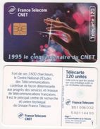 TELECARTE 120 UNITES 1995 CINQUANTENAIRE DU CNET CENTRE NATIONAL D'ETUDES DES TELECOMMUNICATIONS - 02 95 - 2 000 000 EX - Opérateurs Télécom