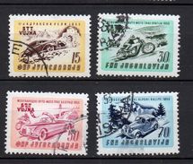 1953 Trieste B Corse Automotociclistiche N. 85 -88 Serie Completa Timbrati Used - Gebraucht