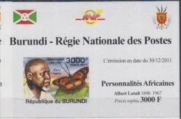 Burundi 2011 Albert LUTULI BF Luxe Imperf - Nobel Prize Laureates